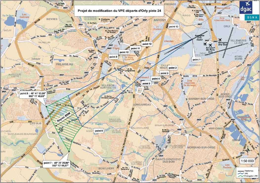Nouveau tracé du VPE OUEST orly